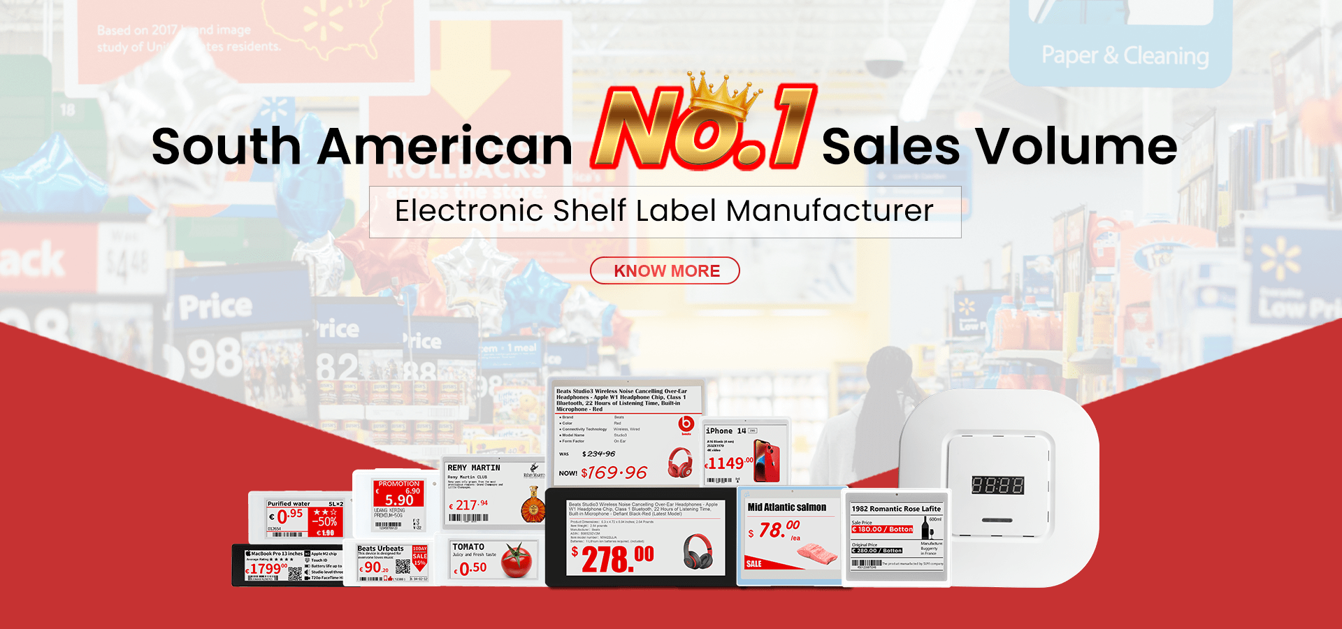 チェーンストア向けの ESL ラベル